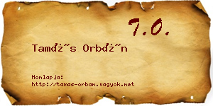 Tamás Orbán névjegykártya