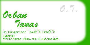 orban tamas business card